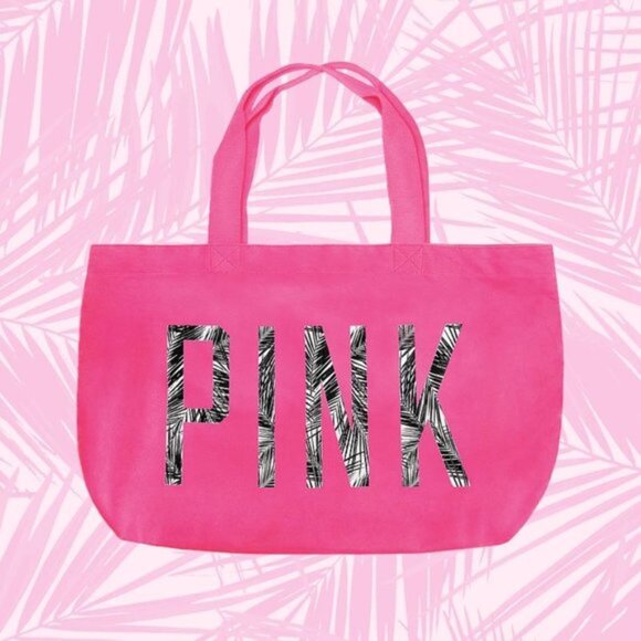 Victoria's Secret PINK | Hot Pink Palm Shoulder Tote Bag - Picture 1 of 12